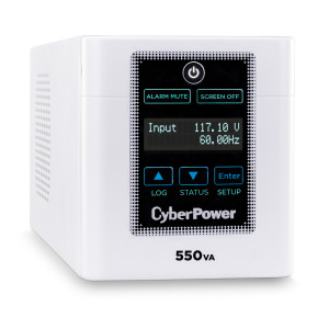 CyberPower M550L Mini-Tower UPS, UL Rated, sealed LCD panel, 4 NEMA 5-15R-HG
